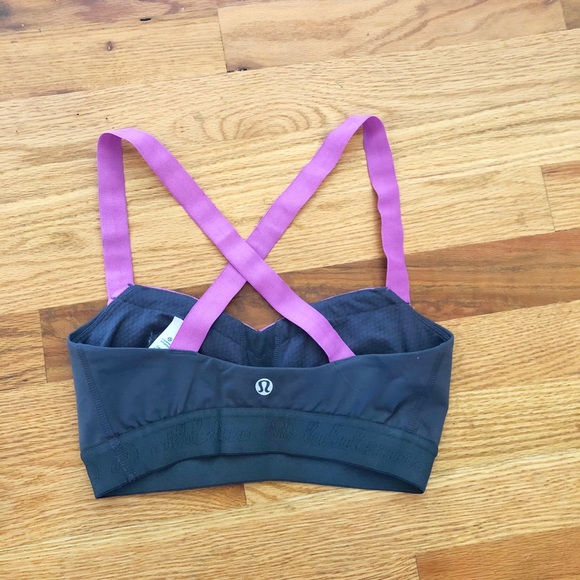 Lululemon Athletica Sports Bra Size 4 Gray/Purple - Picture 3 of 4